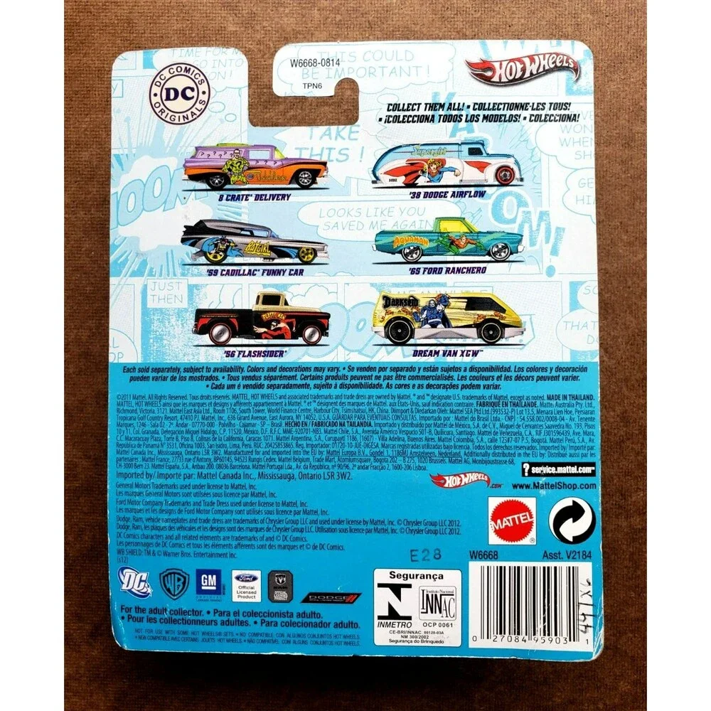 2012 Hot Wheels 8 CREATE DELIVERY Purple NOSTALGIC BRANDS DC COMICS REAL RIDERS!